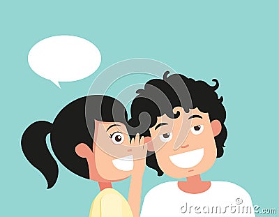 Speaking and listening, hearing and whisper, vector Vector Illustration