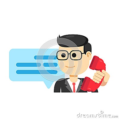 Speaking on male Customer Services Agent, Making Phone Callphone, Making phone call Stock Photo