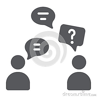 Speaking people glyph icon, chat and talking, conversation sign, vector graphics, a solid pattern on a white background. Vector Illustration