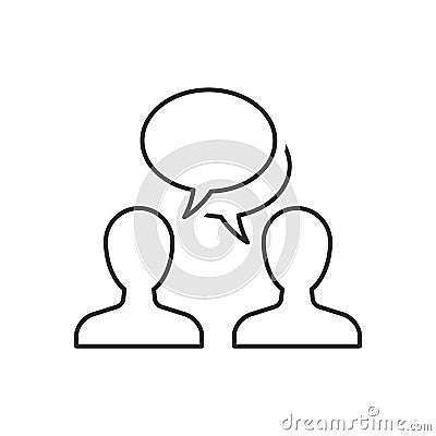 Speaking people outline icon on white background Vector Illustration