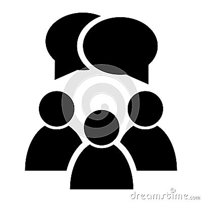 Speaking people vector icon. chat room illustration symbol or sign. Cartoon Illustration