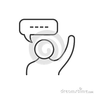 Speaking person line outline icon Vector Illustration