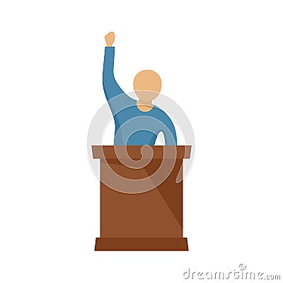 Speaking protester icon flat isolated vector Vector Illustration