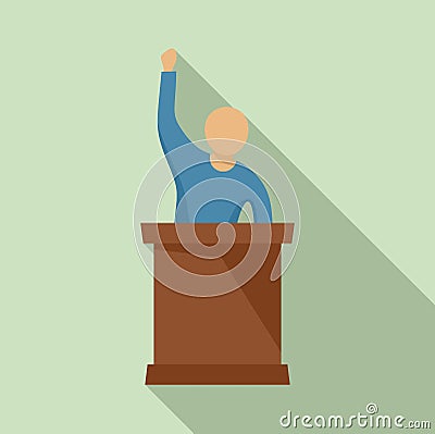 Speaking protester icon, flat style Vector Illustration