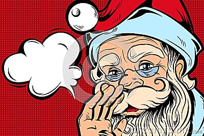 Speaking Santa Comic Style Concept Vector Illustration
