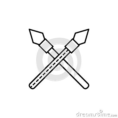 spear, antiques icon. Simple line, outline vector elements of archeology for ui and ux, website or mobile application Stock Photo