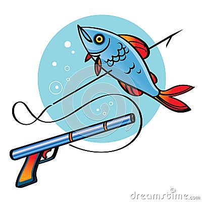 Spear Fishing Vector Illustration