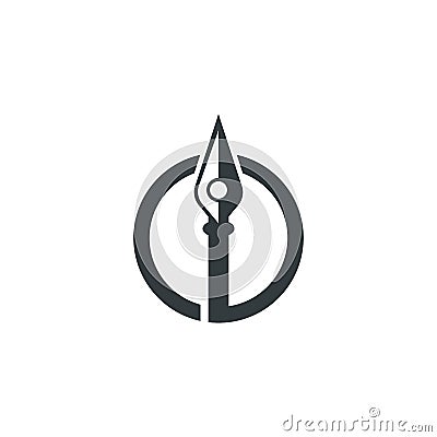 Spear logo vector icon illustration template Vector Illustration