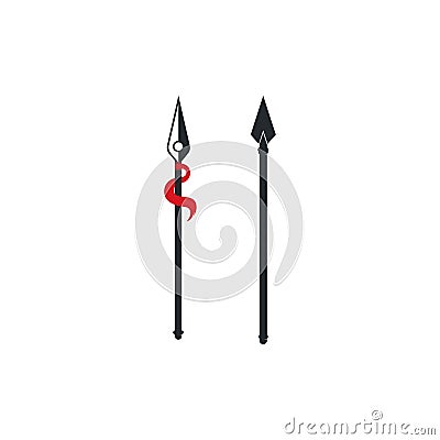 Spear logo vector icon illustration template Vector Illustration