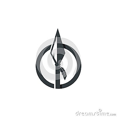 Spear logo vector icon illustration template Vector Illustration