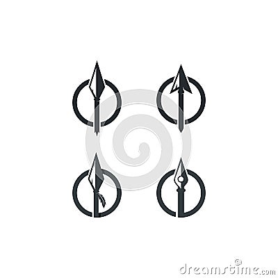 Spear logo vector icon illustration template Vector Illustration