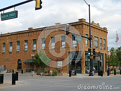 Spearfish, South Dakota Hudson and Main with historic building Editorial Stock Photo
