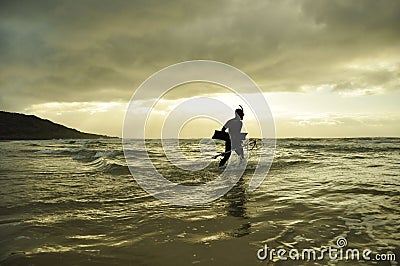 Spearfishing Stock Photo