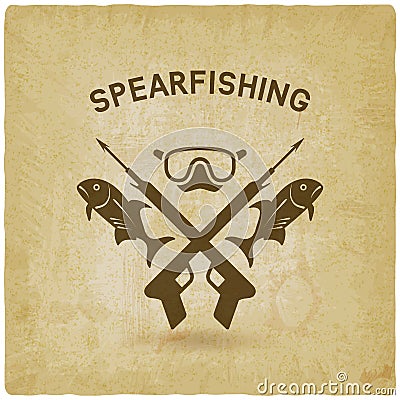 Spearfishing club concept design. underwater hunting Vector Illustration