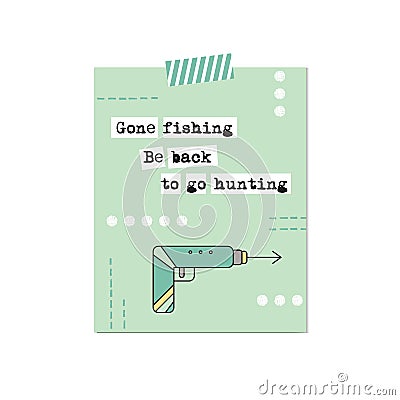 Spearfishing inspirational card Vector Illustration