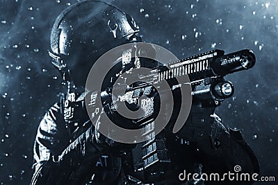 Spec ops police officer SWAT Stock Photo