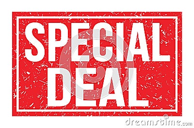 SPECIAL DEAL, words on red rectangle stamp sign Stock Photo