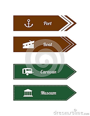 special direction signs with white icons Stock Photo