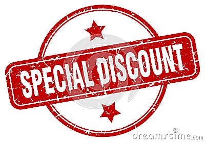 special discount stamp. special discount round vintage grunge label. Vector Illustration