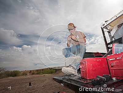 Special Effects Man Working Stock Photo