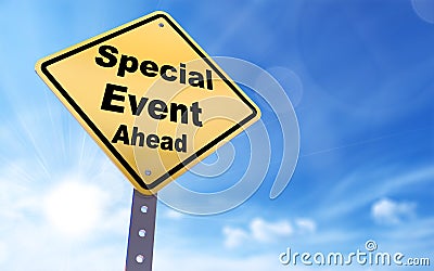 Special event ahead sign Stock Photo
