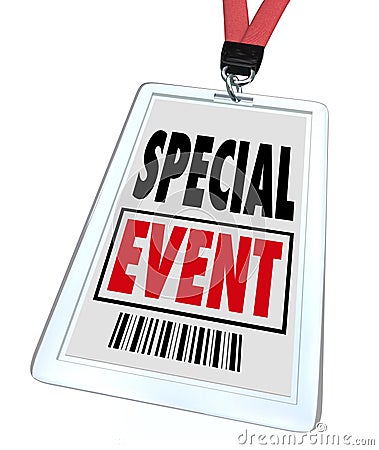 Special Event Badge Lanyard Conference Expo Convention Stock Photo