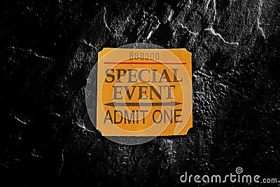 Special Event ticket stub Stock Photo