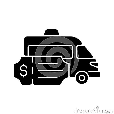 Special event transportation black glyph icon Vector Illustration