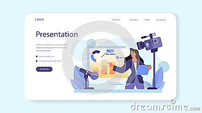 Special events web banner or landing page. Entertaining social activity Cartoon Illustration