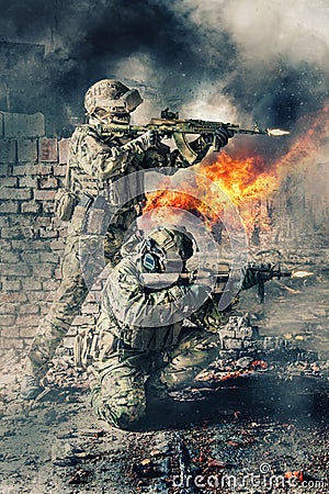 Special forces in action Stock Photo