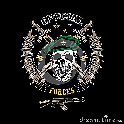 Special forces color emblem Vector Illustration