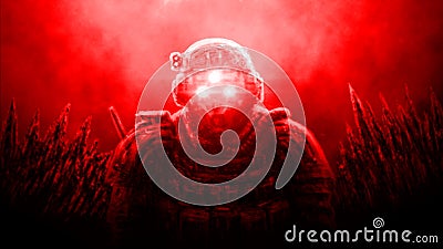 Special Forces officer in night vision device Stock Photo