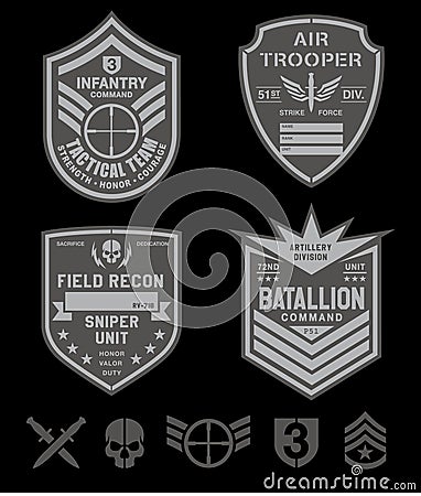 Special forces patch set Vector Illustration