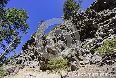 Special Geology in Devils Postpile National Monument Stock Photo