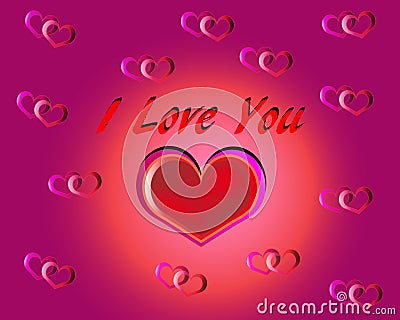 Special heart heart with I love you text for special person Vector Illustration