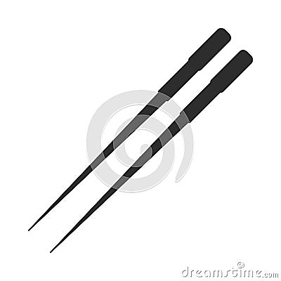 Special Japanese wooden chopsticks for sushi, tuna minnow and salmon sushi roll Vector Illustration