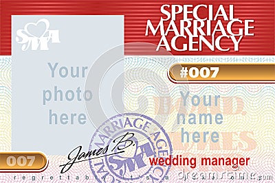 Special Marriage Agency Vector Illustration