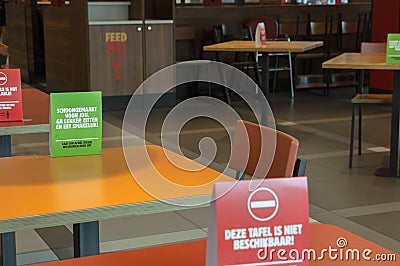 Special Measurements At A Burger King Restaurant At Amsterdam The Netherlands During Corona 27-6-2020 Editorial Stock Photo