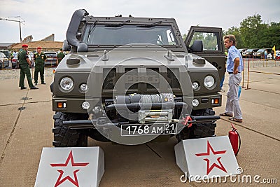 Special multi-purposes armored vehicle Rys, Iveco LMV. Forward view Editorial Stock Photo