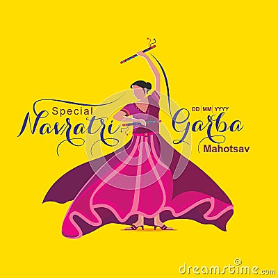 Special Navratri Garba Mahotsav Vector Design Vector Illustration