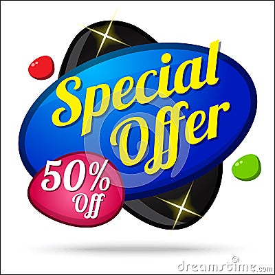 Special Offer Colorful Offer Glossy Shiny Vector Icon Button Vector Illustration