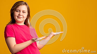 Special offer confident child perfect option girl Stock Photo