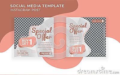 Special offer fashion women social media post template Vector Illustration