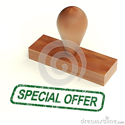 Special Offer Rubber Stamp Shows Discount Bargain Products Stock Photo