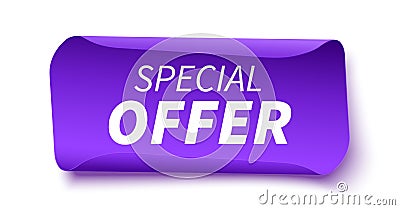 Special Offer Tag. Purple Discount Label. Vector Illustration