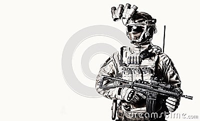 Special operations fighter studio shoot on white Stock Photo