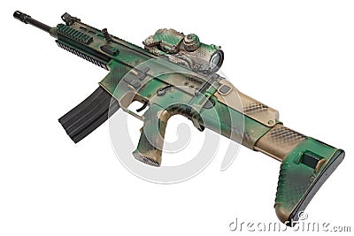 Special Operations Forces Combat Assault Rifle isolated Stock Photo