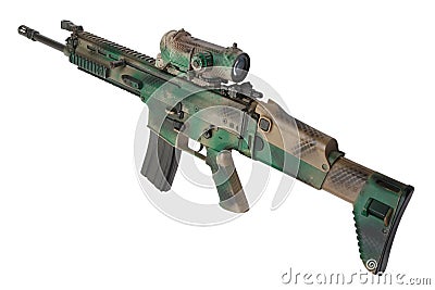 Special Operations Forces Combat Assault Rifle isolated Stock Photo
