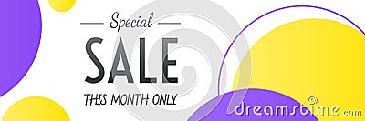 Special Sale heading design for banner or poster. Sale and disco Vector Illustration