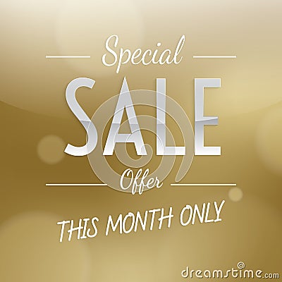 Special Sale heading luxury gold design for banner or poster. Sa Vector Illustration